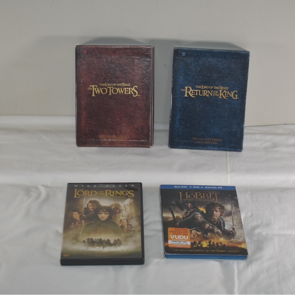 LORD OF THE RINGS & HOBBIT DVD BLU-RAY LOT - EXTENDED COLLECTOR SET